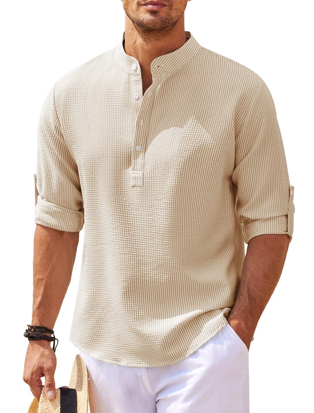 Men's Casual Long Sleeve Solid Color Shirt (Sm-5XL)