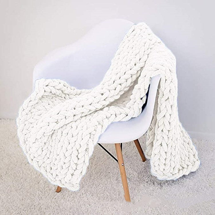 Chenille thick handmade chunky knit blanket