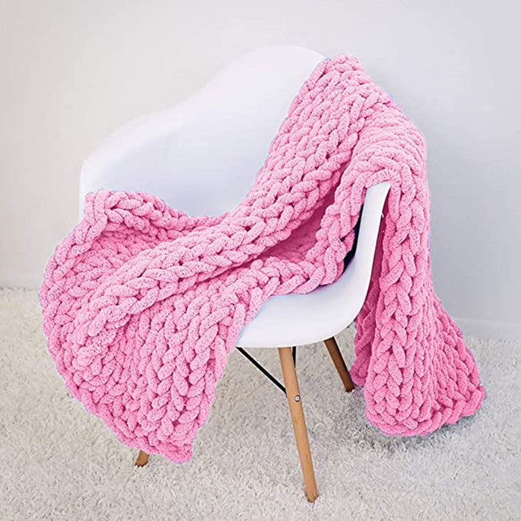 Chenille thick handmade chunky knit blanket