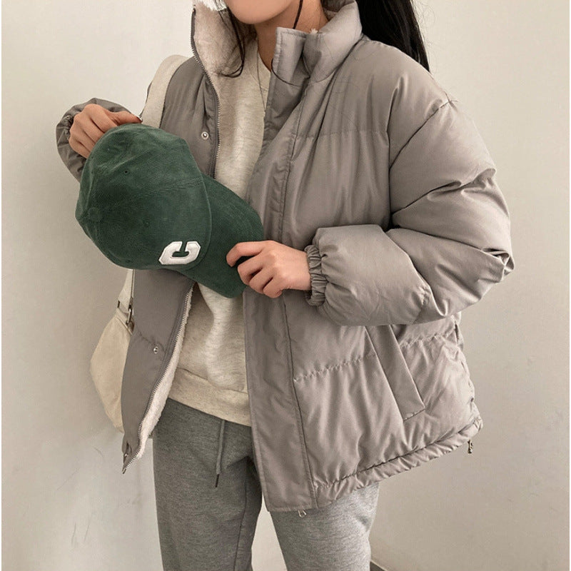 Women's Versatile Double-sided Long Sleeve Warm Quilted Cotton Coat Jacket