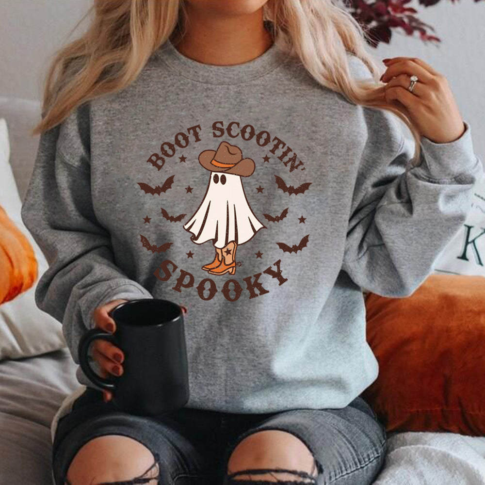 Women's Boot Scootin Cowboy Spooky Halloween Sweatshirt