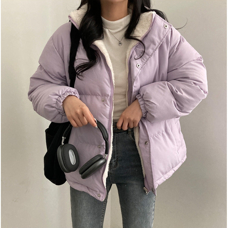 Women's Versatile Double-sided Long Sleeve Warm Quilted Cotton Coat Jacket