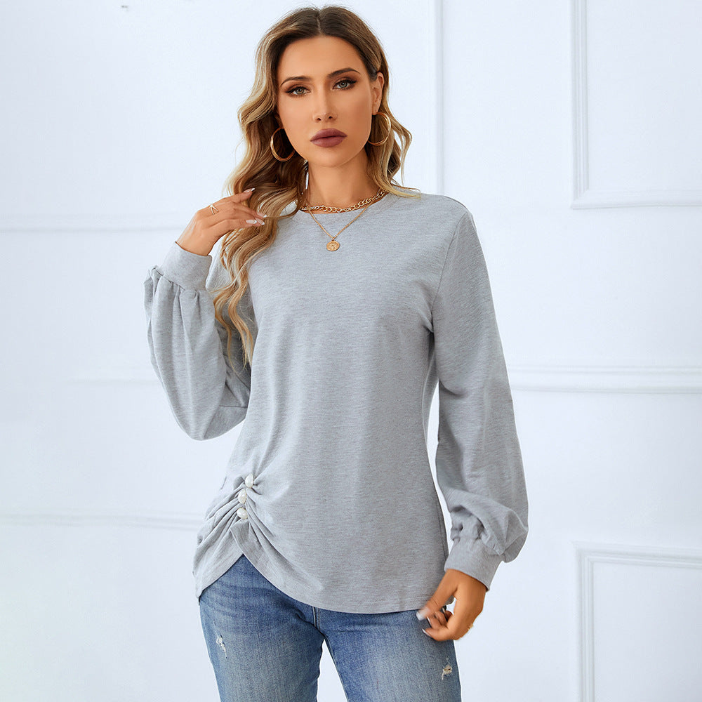 Women's Comfy Long-sleeved Side Button Shirt