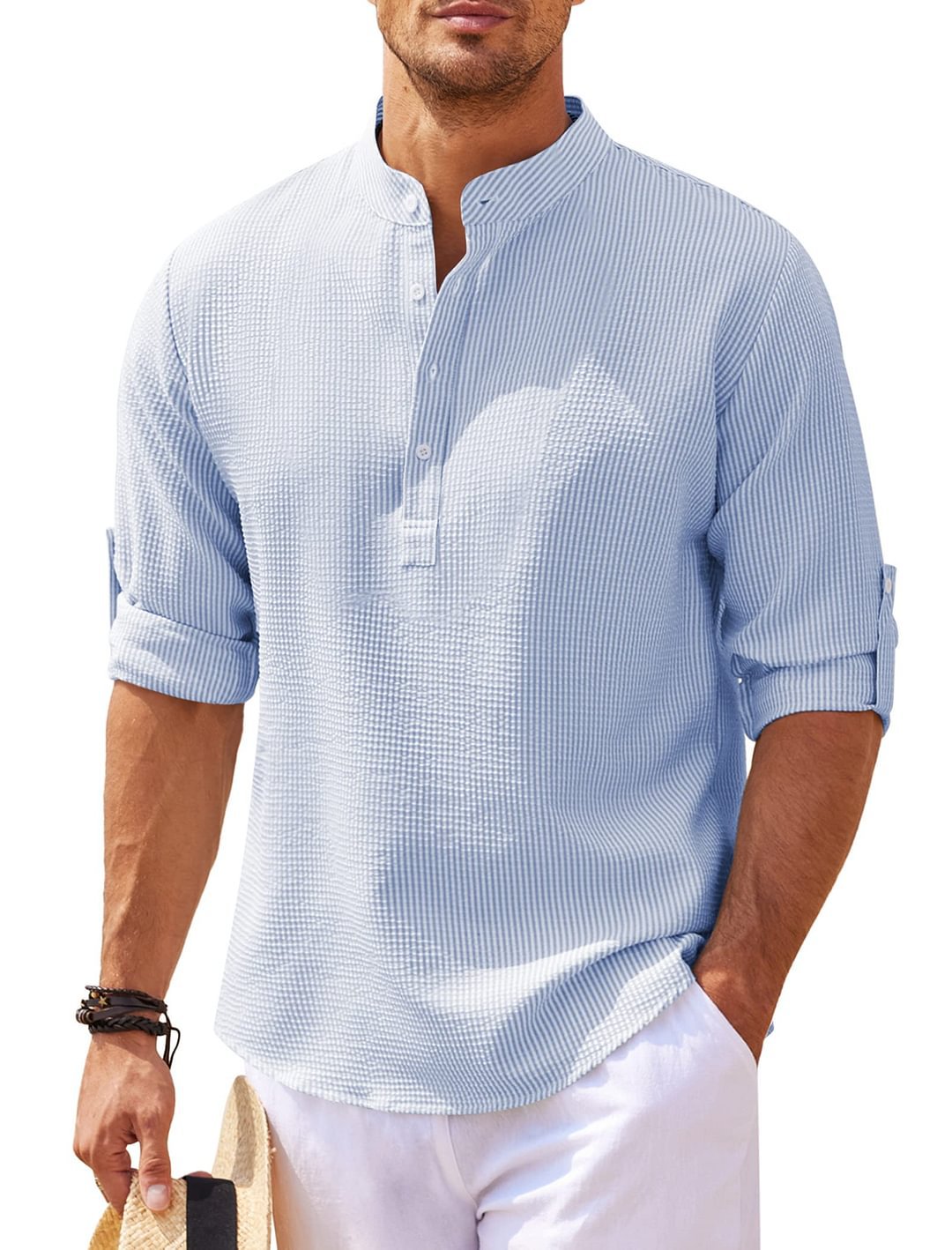 Men's Casual Long Sleeve Solid Color Shirt (Sm-5XL)