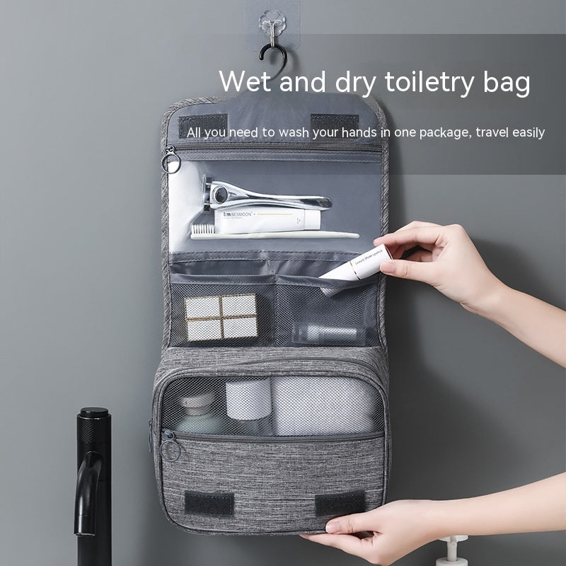 Travel Storage Bag Large Capacity Door Hanging Dry Wet Separation Toiletry Bag