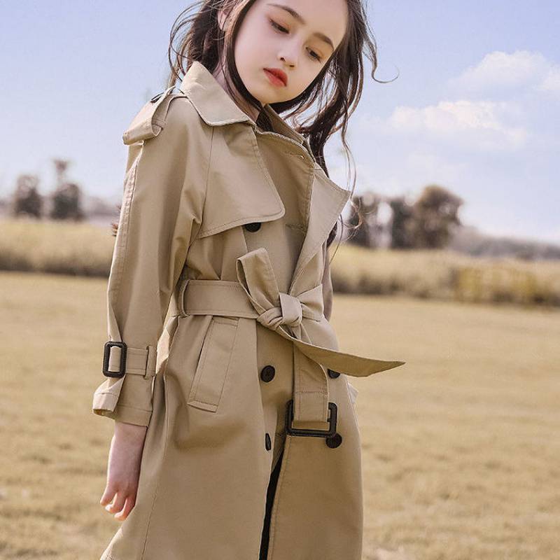 Girls' Windbreaker Western Style Autumn Long Jacket