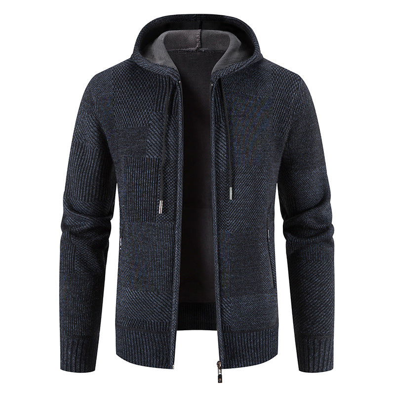 Men's Casual Warm Zip-up Wool Hooded Jacket (M-3XL)