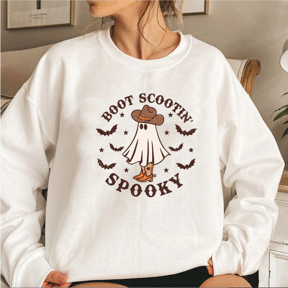 Women's Boot Scootin Cowboy Spooky Halloween Sweatshirt