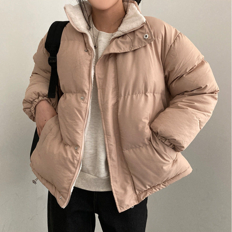 Women's Versatile Double-sided Long Sleeve Warm Quilted Cotton Coat Jacket