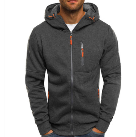 Men's Zipper Hooded Cotton Sweater Jacket