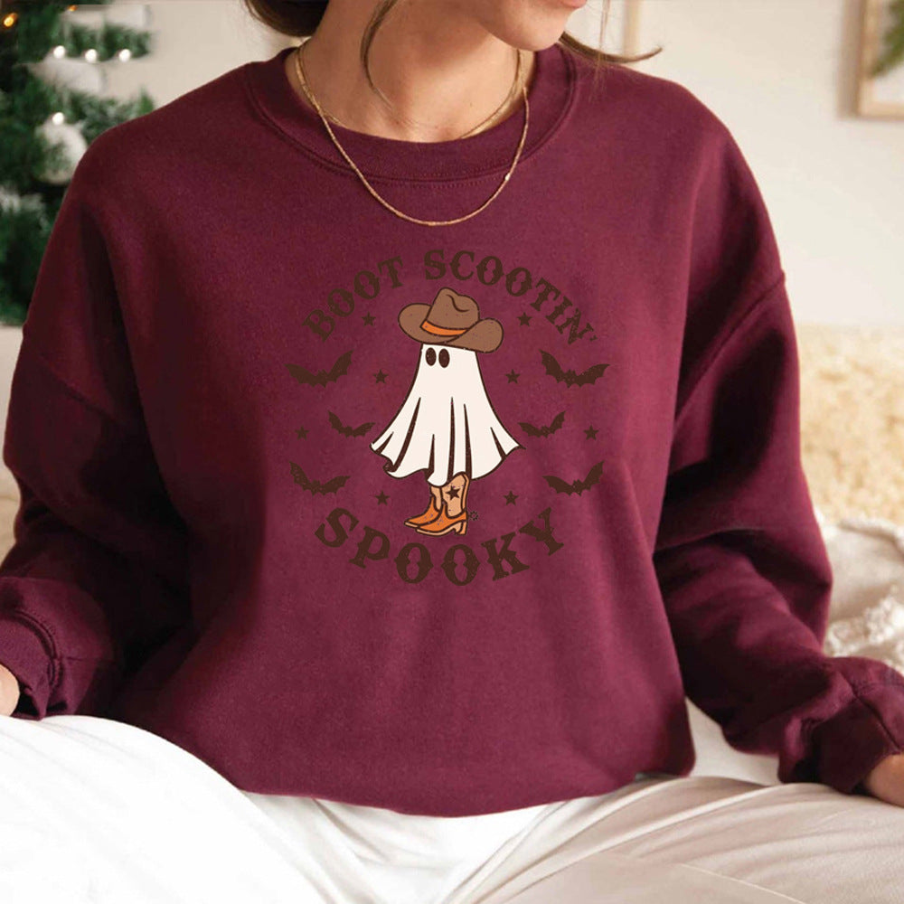 Women's Boot Scootin Cowboy Spooky Halloween Sweatshirt