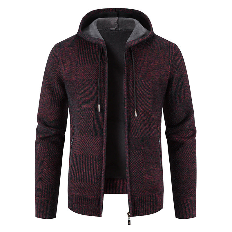 Men's Casual Warm Zip-up Wool Hooded Jacket (M-3XL)