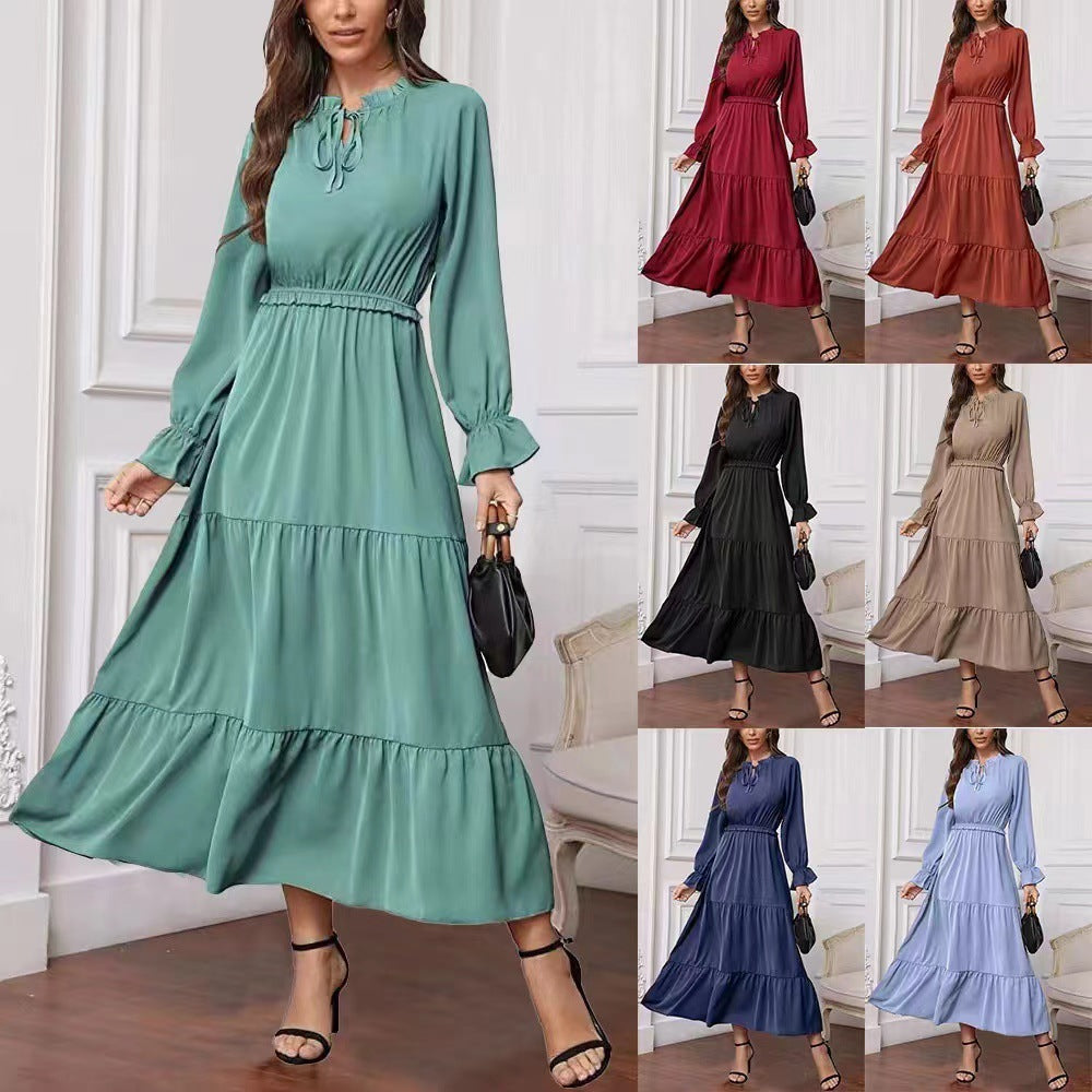 Women's Summer Long Sleeve Ruffle Dress (Sm-3XL)