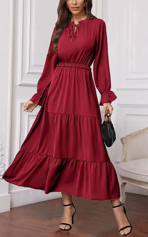 Women's Summer Long Sleeve Ruffle Dress (Sm-3XL)