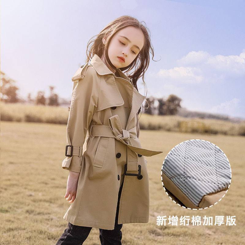 Girls' Windbreaker Western Style Autumn Long Jacket