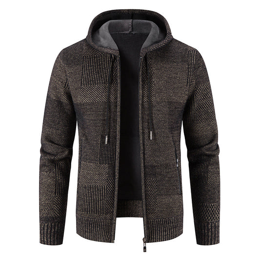 Men's Casual Warm Zip-up Wool Hooded Jacket (M-3XL)