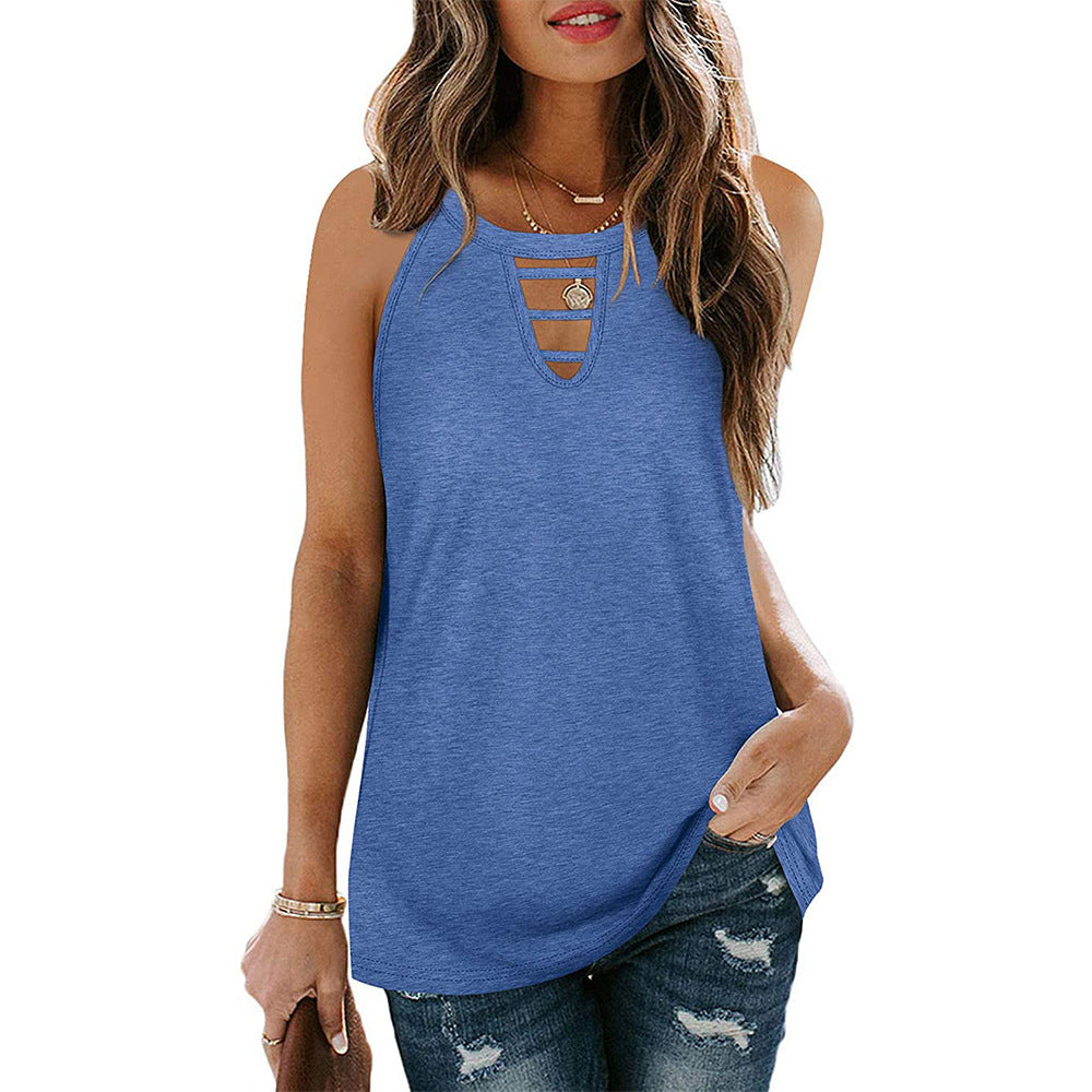 Women's Hollow Sleeveless Casual Halter Top