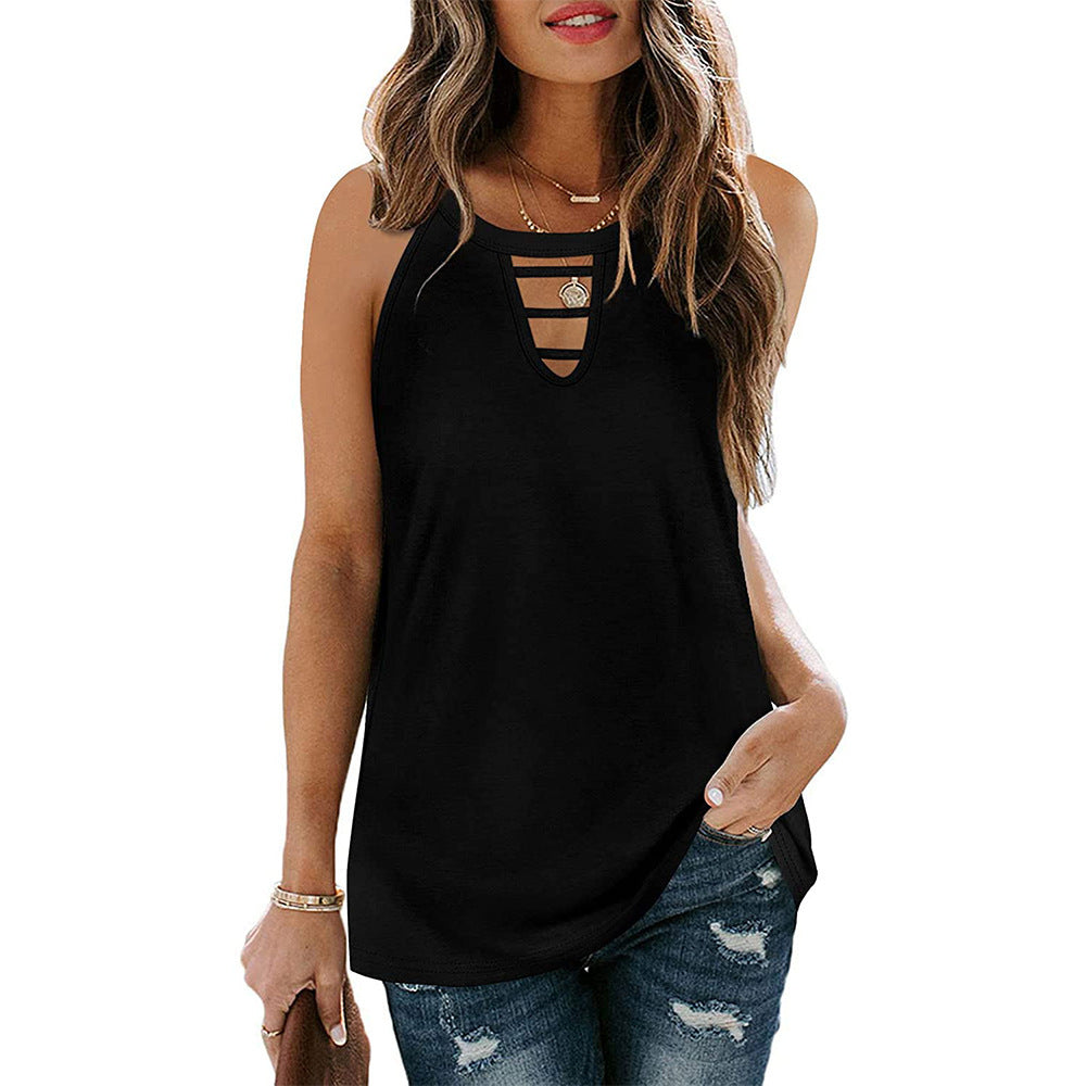 Women's Hollow Sleeveless Casual Halter Top