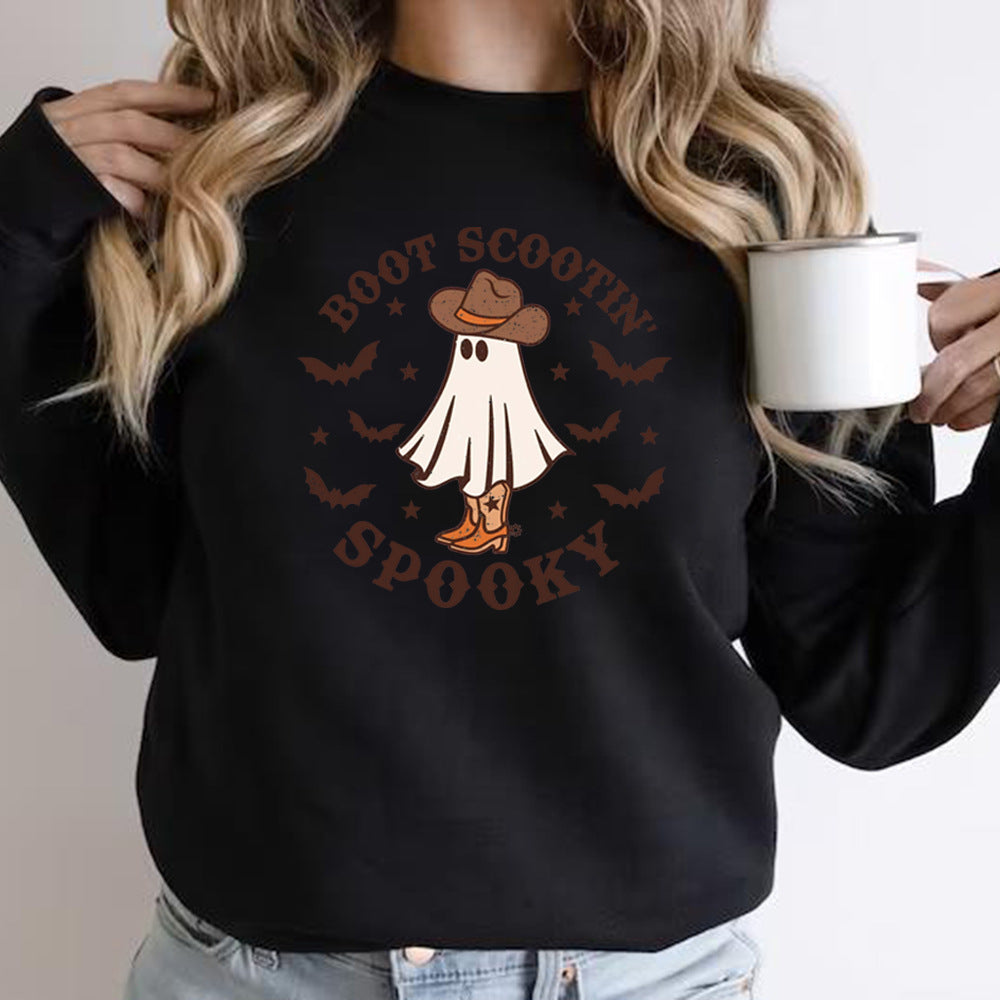 Women's Boot Scootin Cowboy Spooky Halloween Sweatshirt