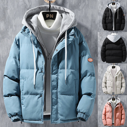 Men's Winter Hooded Jacket Windproof Thickened Leisure Sports Cotton Jacket