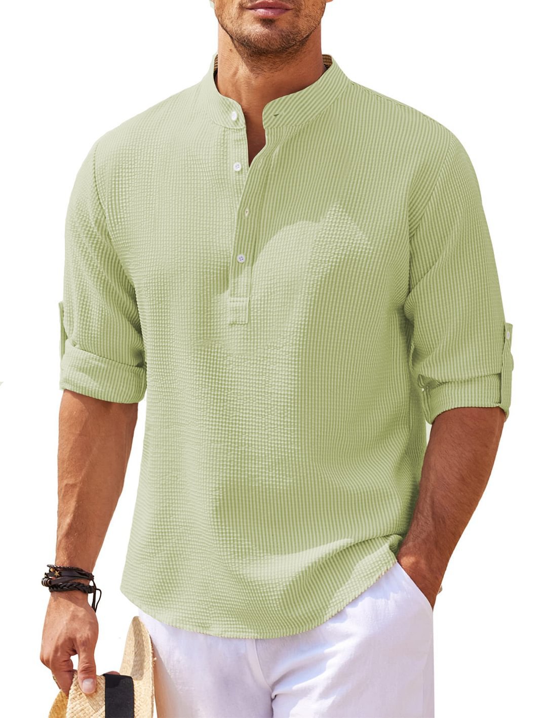 Men's Casual Long Sleeve Solid Color Shirt (Sm-5XL)