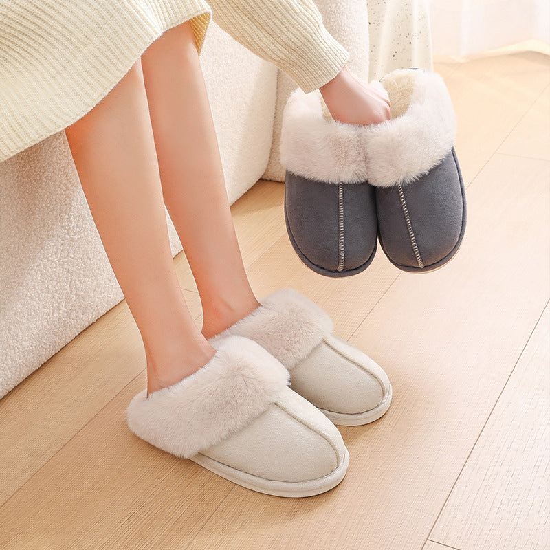 Women's Warm Plush Fur Soft Lined Cotton Non-Slip Slippers