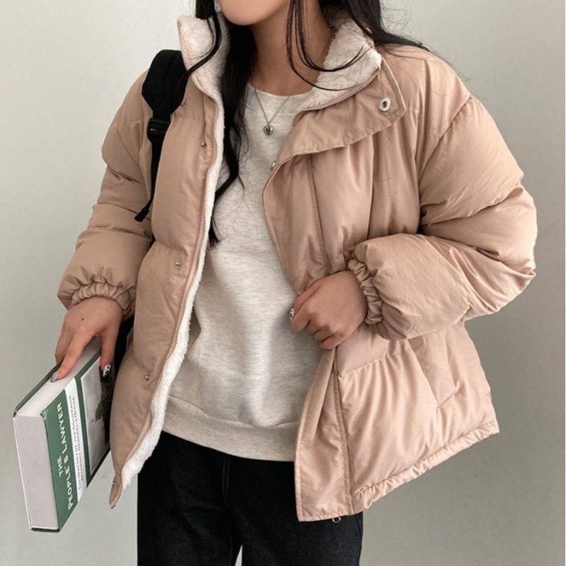 Women's Versatile Double-sided Long Sleeve Warm Quilted Cotton Coat Jacket