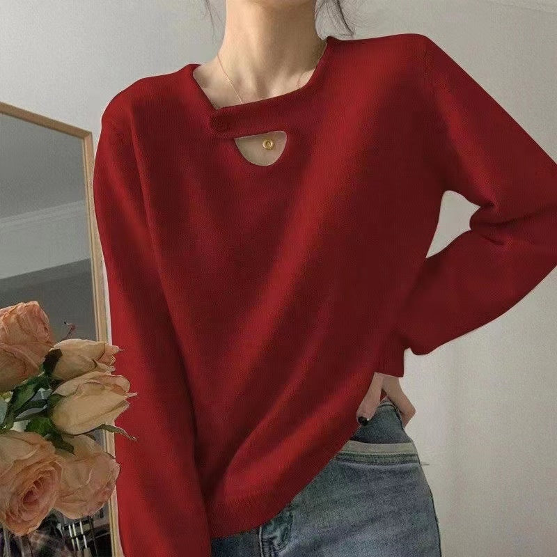 Women's French Knitwear Thick Sweater Gentle Style - Size Small