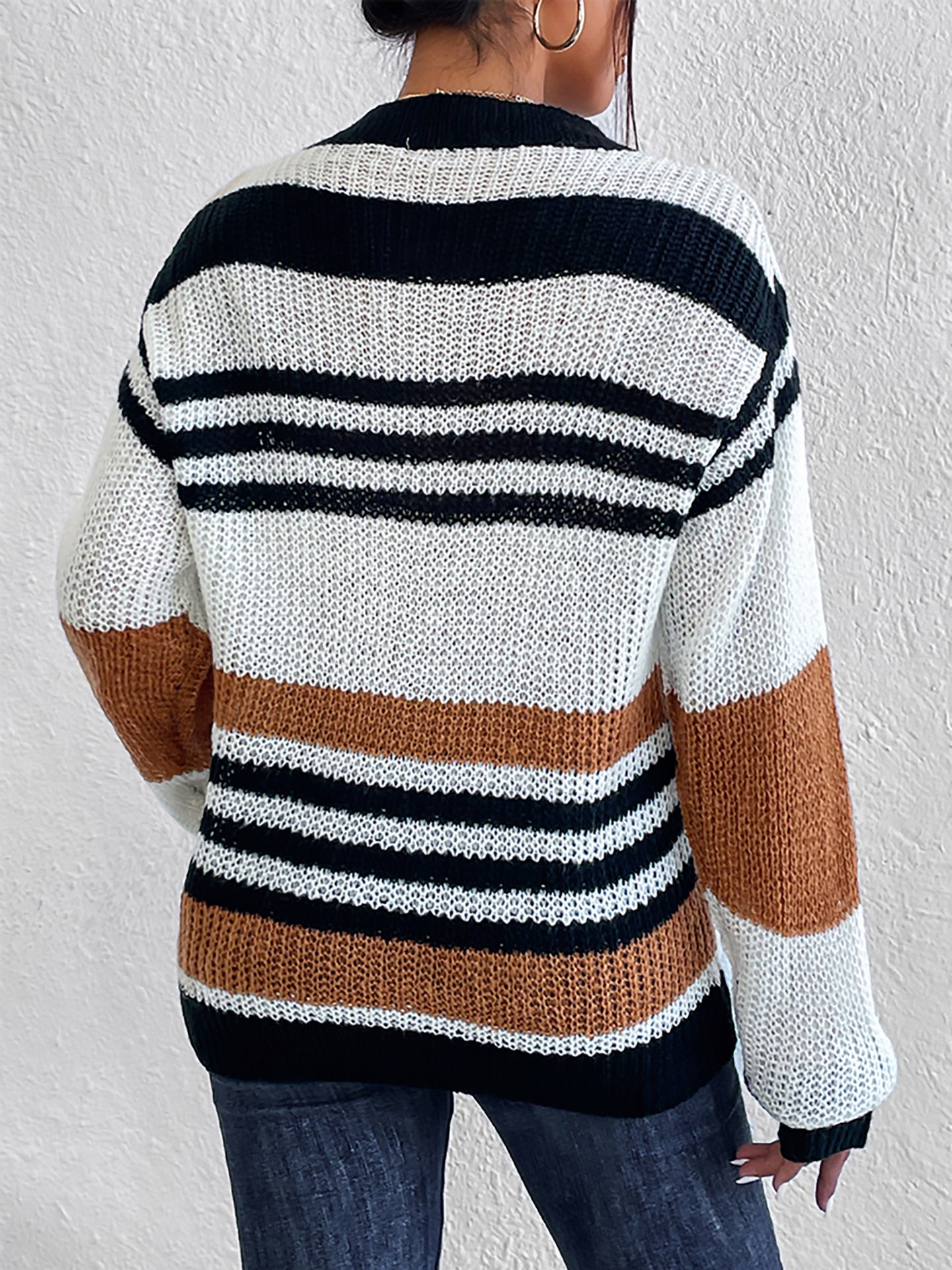 Women's Striped Pullover Mixed Color