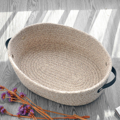 Hand Woven Cotton Thread Storage Basket