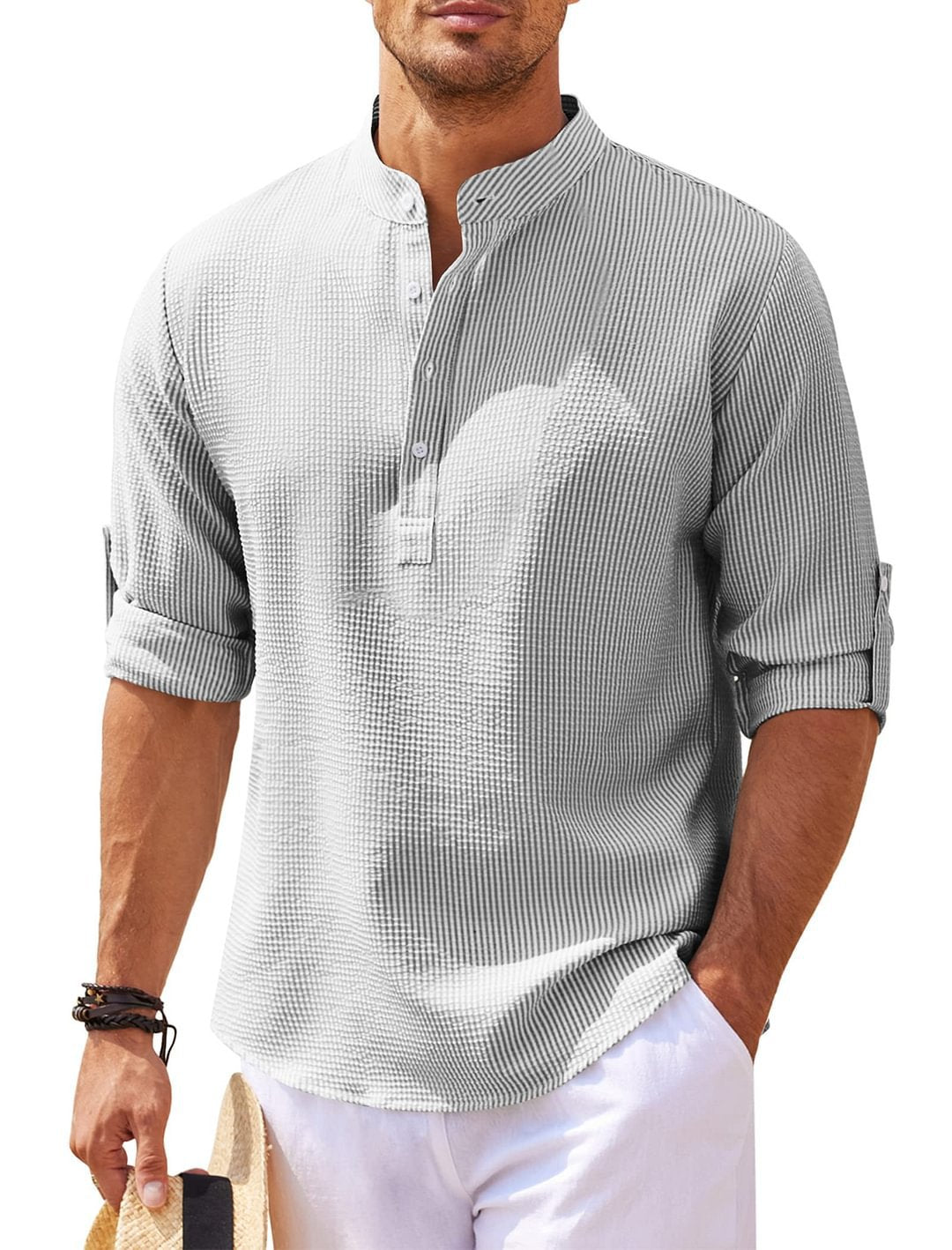 Men's Casual Long Sleeve Solid Color Shirt (Sm-5XL)